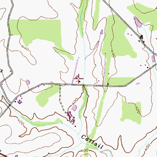 Topographic Map of Willowdale Farms, MD