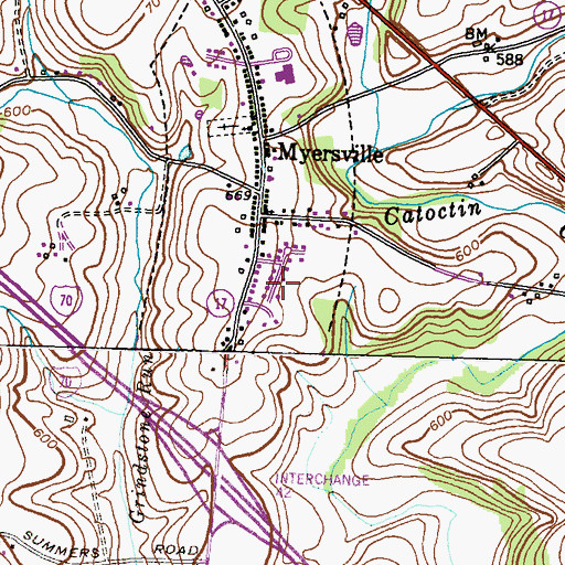 Topographic Map of Ashley, MD