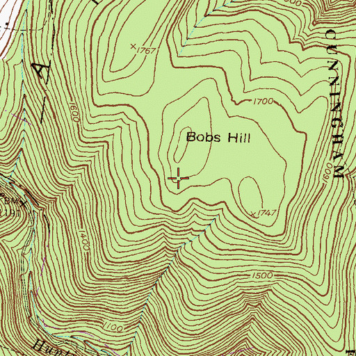 Topographic Map of Bobs Hill Overlook, MD