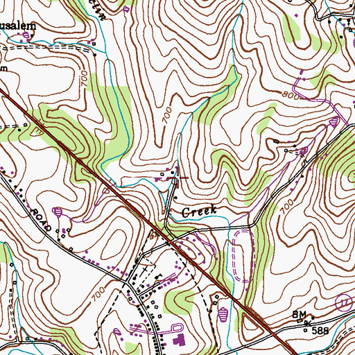 Topographic Map of Church Hill Estates, MD