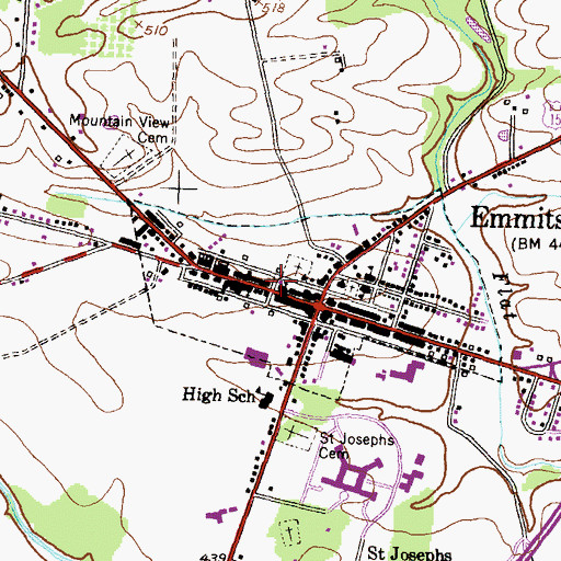 Topographic Map of Elias Lutheran Church, MD