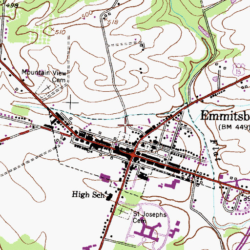 Topographic Map of Emmit Ridge, MD