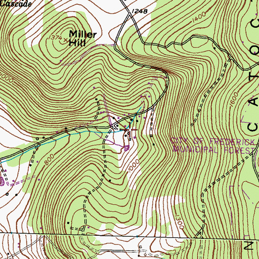 Topographic Map of Fishers Hollow, MD