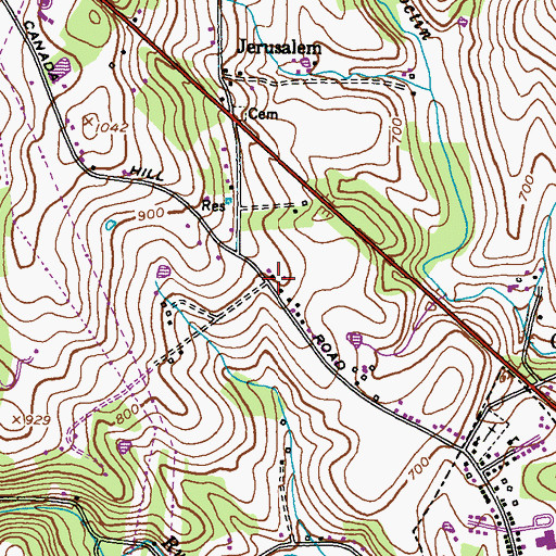 Topographic Map of Flook Farm, MD