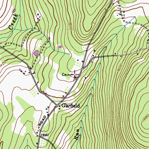 Topographic Map of Garfield Cemetery, MD
