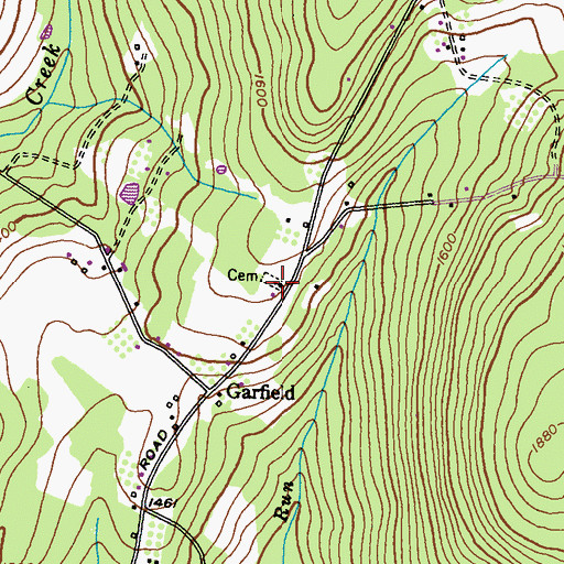 Topographic Map of Garfield United Methodist Church, MD