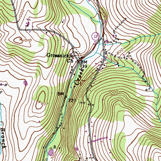 Topographic Map of Grossnickle School (historical), MD