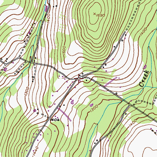 Topographic Map of Highland Farms, MD