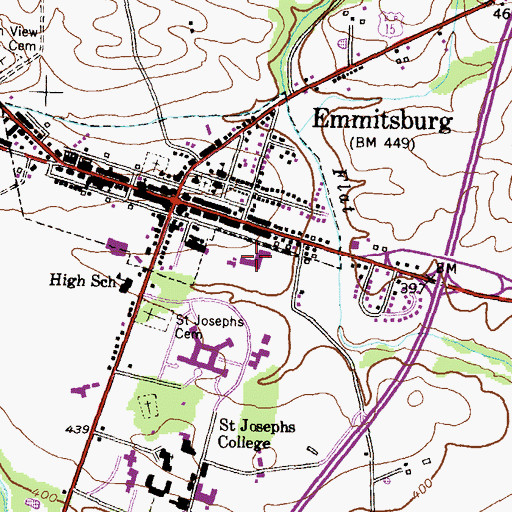 Topographic Map of Mother Seton Elementary School, MD