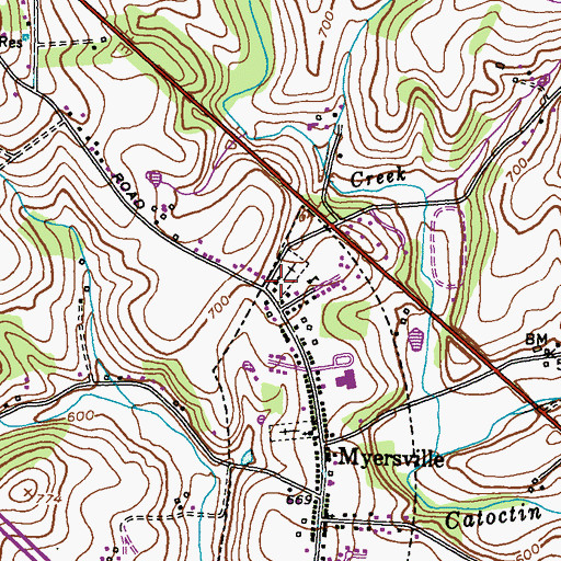 Topographic Map of Mount Zion Methodist Church, MD