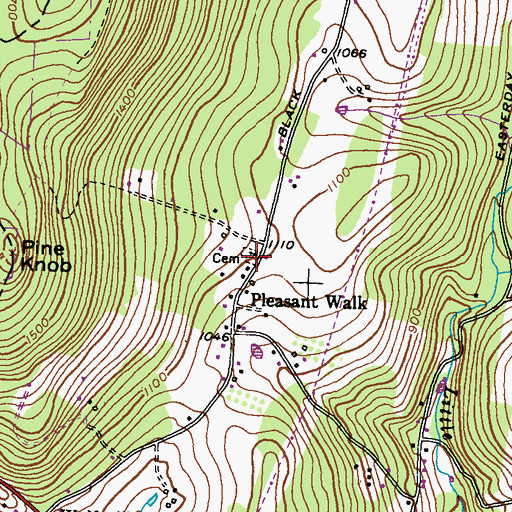 Topographic Map of Pleasant Walk Cemetery, MD