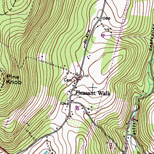 Topographic Map of Pleasant Walk United Methodist Church, MD
