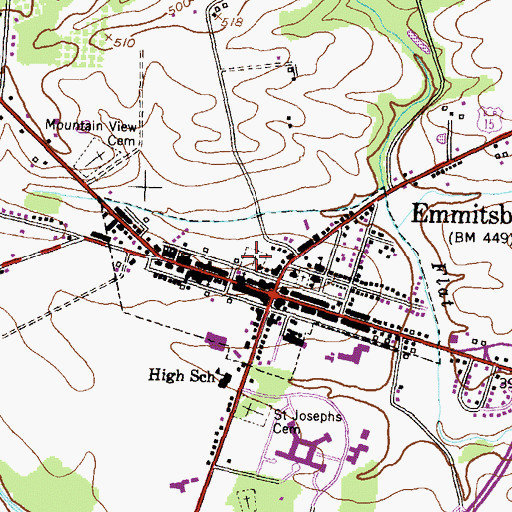 Topographic Map of Saint Elias Cemetery, MD