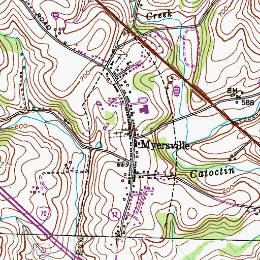 Topographic Map of Saint Paul Lutheran Church, MD