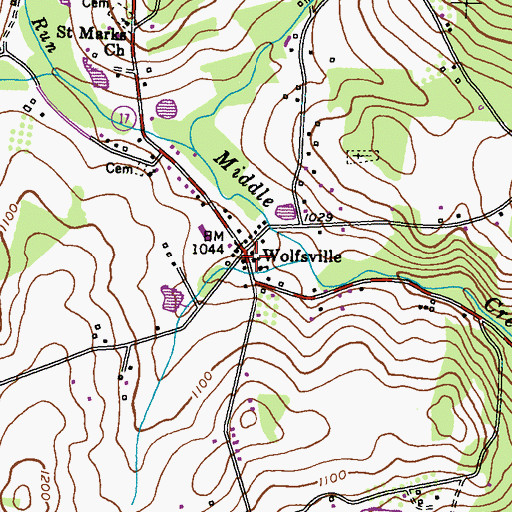 Topographic Map of Salem United Methodist Church, MD
