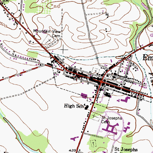 Topographic Map of Trinity United Methodist Church, MD