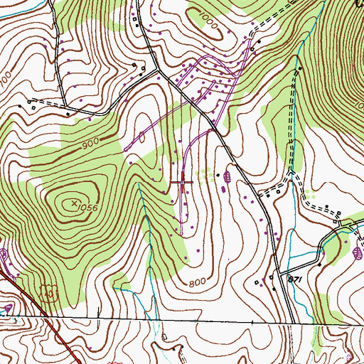 Topographic Map of Vista Farms, MD