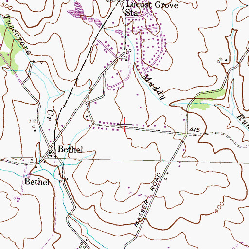 Topographic Map of Willis Acres, MD