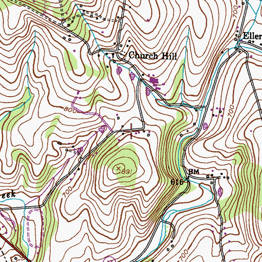Topographic Map of Wolfes Overlook, MD
