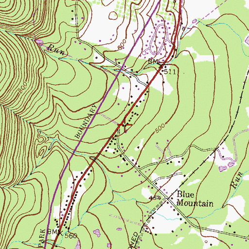Topographic Map of Blue Mountain School (historical), MD