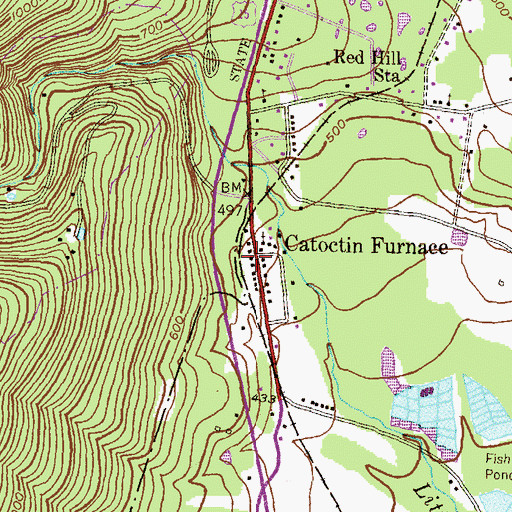 Topographic Map of Catoctin Furnace Historic District, MD