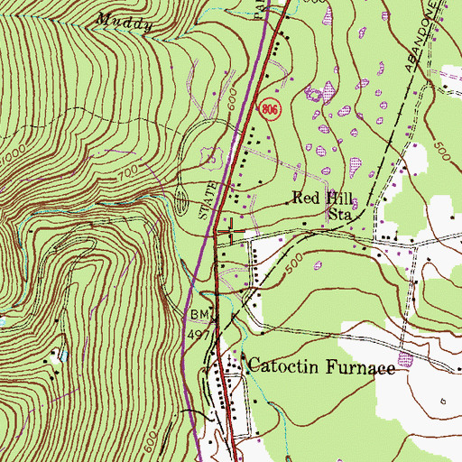 Topographic Map of Catoctin Furnace School (historical), MD