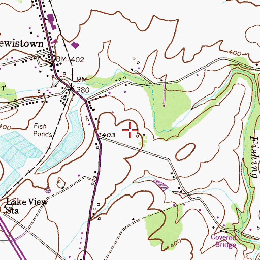 Topographic Map of Covered Bridge Estates, MD