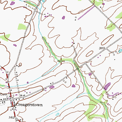 Topographic Map of Creagers Ranch, MD