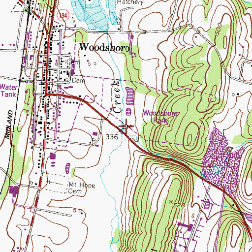 Topographic Map of Dorcas Branch, MD