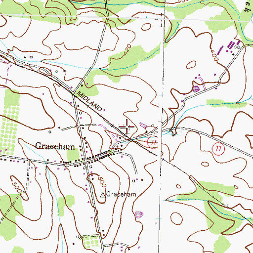 Topographic Map of Graceham Cemetery, MD