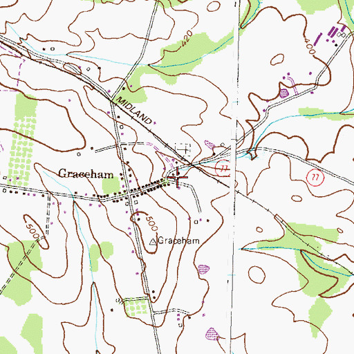 Topographic Map of Graceham Moravian Church, MD