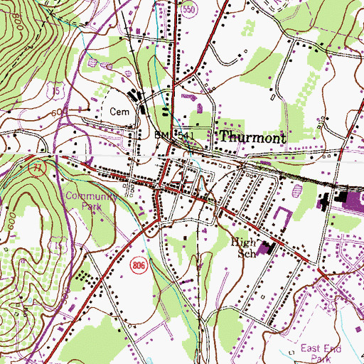 Topographic Map of Lady of Mount Carmel Catholic Church, MD