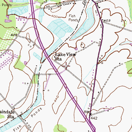 Topographic Map of Lewisdale Estates, MD