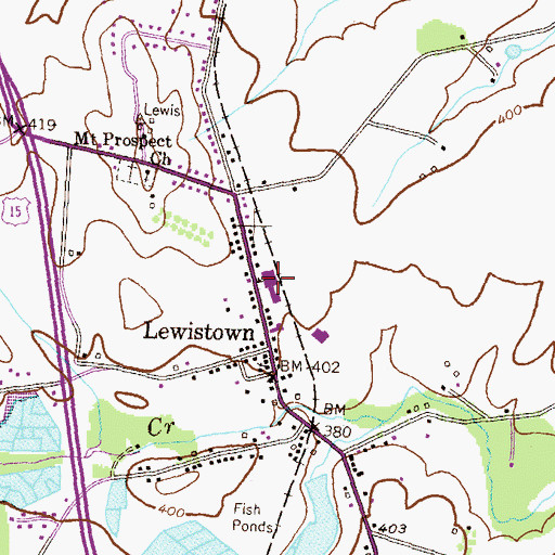 Topographic Map of Lewistown Elementary School, MD