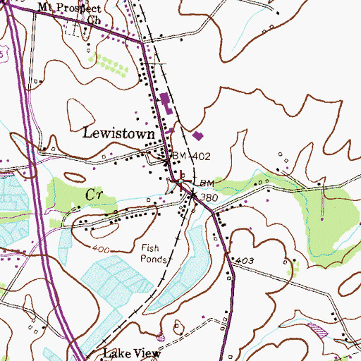 Topographic Map of Lewistown Mill (historical), MD