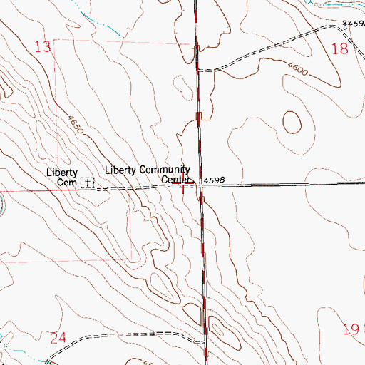 Topographic Map of Liberty Community Center, CO