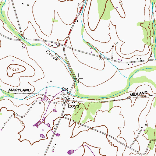 Topographic Map of Loys Station Covered Bridge, MD