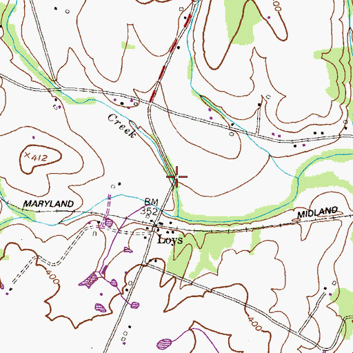 Topographic Map of Loys Station Park, MD