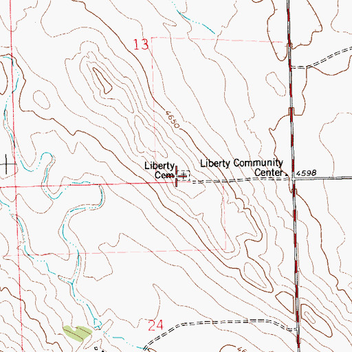 Topographic Map of Liberty Cemetery, CO