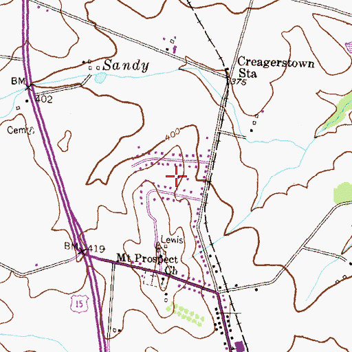 Topographic Map of Mount Prospect Estates, MD