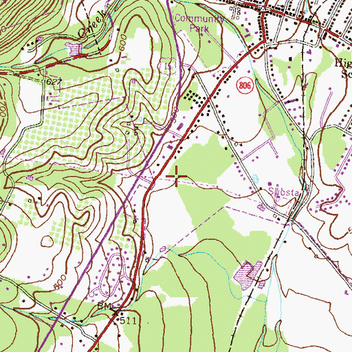 Topographic Map of Mountain Gate Plaza Shopping Center, MD