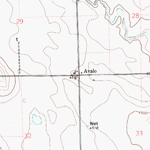 Topographic Map of Avalo, CO