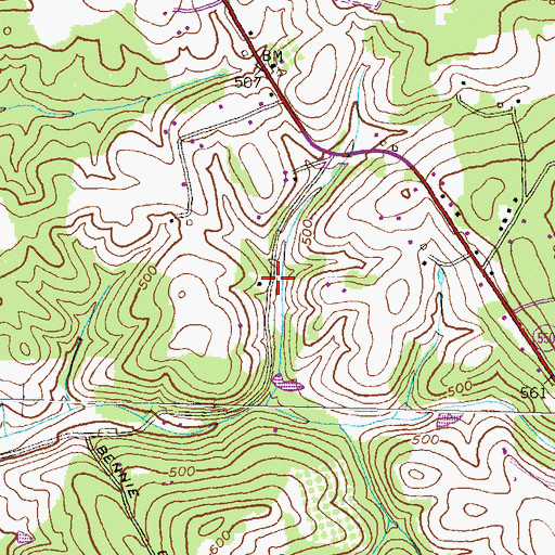 Topographic Map of Piney Hill Estates, MD