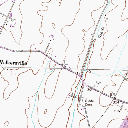 Topographic Map of Rock Chapel Estates, MD