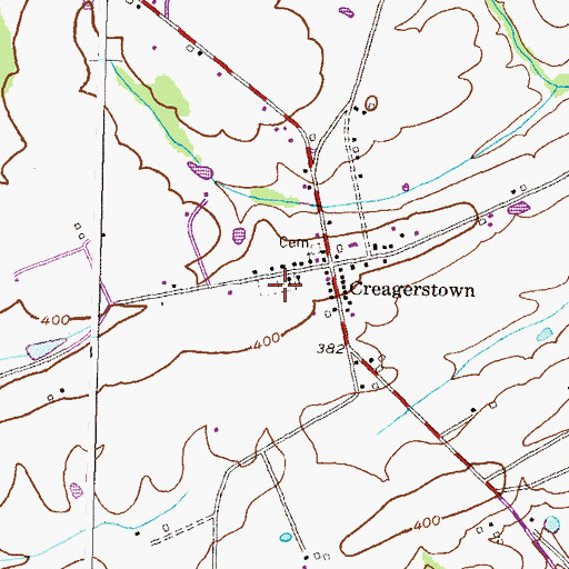 Topographic Map of Saint Johns Cemetery, MD