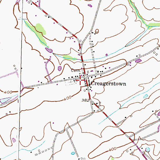 Topographic Map of Saint Johns Reformed Church, MD