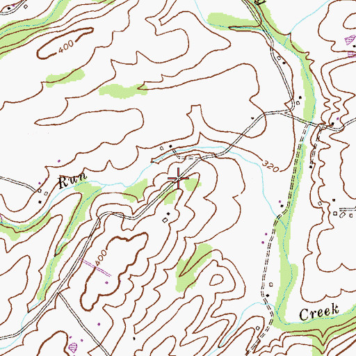 Topographic Map of Sandy Run Estates, MD