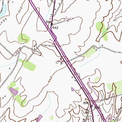 Topographic Map of Stevens Airport (historical), MD