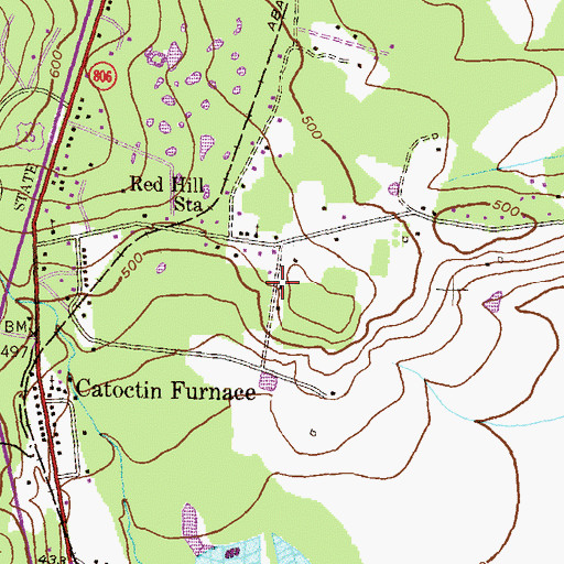 Topographic Map of Sunday, MD