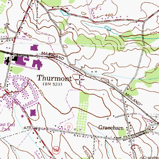 Topographic Map of Thurmont Industrial Park, MD